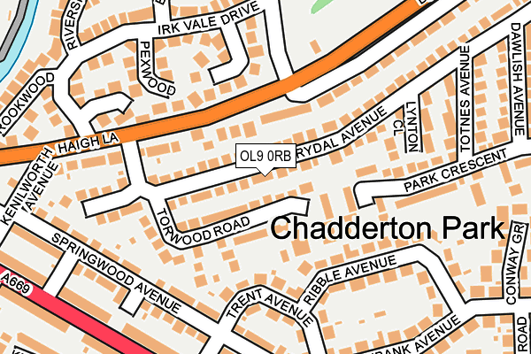 OL9 0RB map - OS OpenMap – Local (Ordnance Survey)