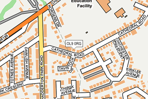 OL9 0RG map - OS OpenMap – Local (Ordnance Survey)