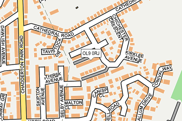 OL9 0RJ map - OS OpenMap – Local (Ordnance Survey)