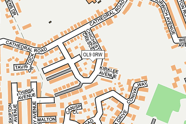 OL9 0RW map - OS OpenMap – Local (Ordnance Survey)
