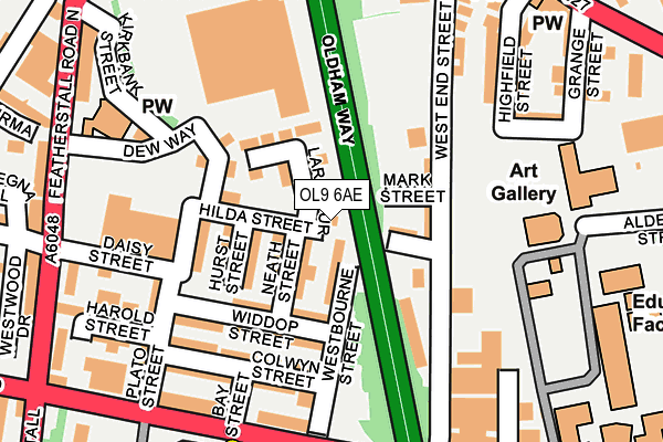 OL9 6AE map - OS OpenMap – Local (Ordnance Survey)