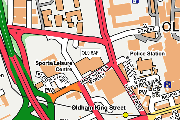 OL9 6AF map - OS OpenMap – Local (Ordnance Survey)