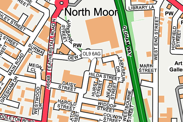 OL9 6AG map - OS OpenMap – Local (Ordnance Survey)