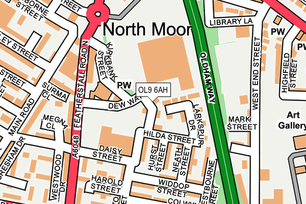 OL9 6AH map - OS OpenMap – Local (Ordnance Survey)