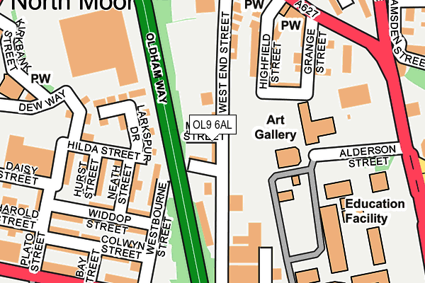 OL9 6AL map - OS OpenMap – Local (Ordnance Survey)