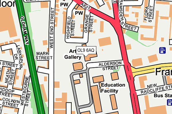 OL9 6AQ map - OS OpenMap – Local (Ordnance Survey)