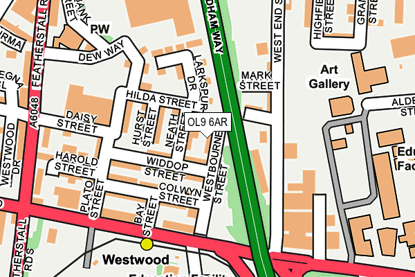 OL9 6AR map - OS OpenMap – Local (Ordnance Survey)