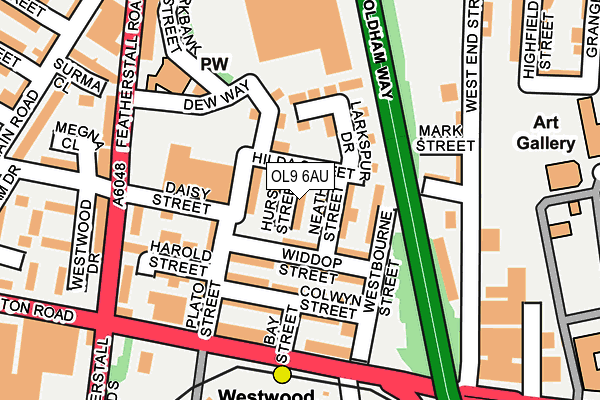 OL9 6AU map - OS OpenMap – Local (Ordnance Survey)