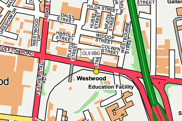 OL9 6BG map - OS OpenMap – Local (Ordnance Survey)