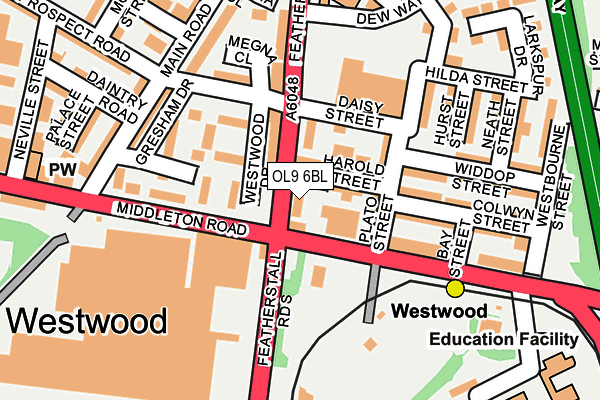 OL9 6BL map - OS OpenMap – Local (Ordnance Survey)