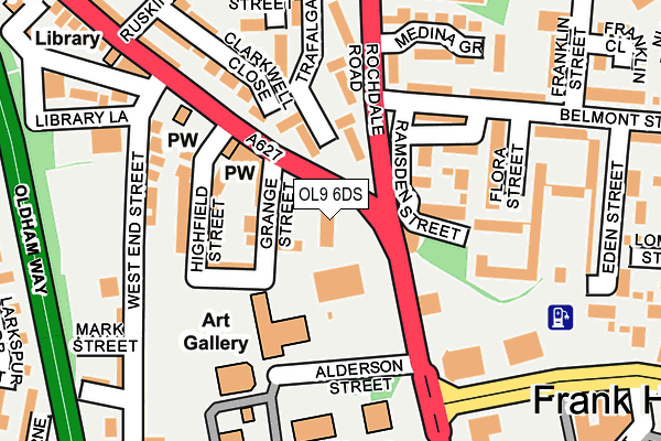 OL9 6DS map - OS OpenMap – Local (Ordnance Survey)