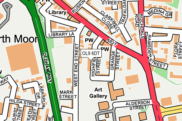 OL9 6DT map - OS OpenMap – Local (Ordnance Survey)