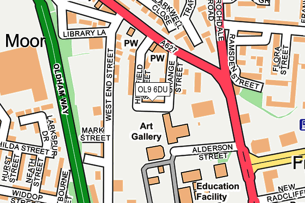OL9 6DU map - OS OpenMap – Local (Ordnance Survey)