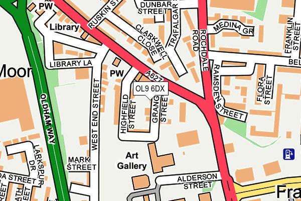 OL9 6DX map - OS OpenMap – Local (Ordnance Survey)