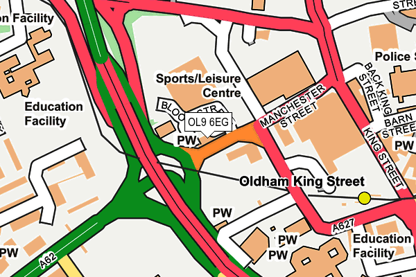 OL9 6EG map - OS OpenMap – Local (Ordnance Survey)