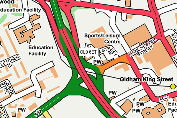OL9 6ET map - OS OpenMap – Local (Ordnance Survey)