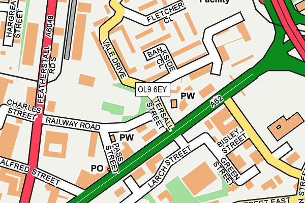 OL9 6EY map - OS OpenMap – Local (Ordnance Survey)