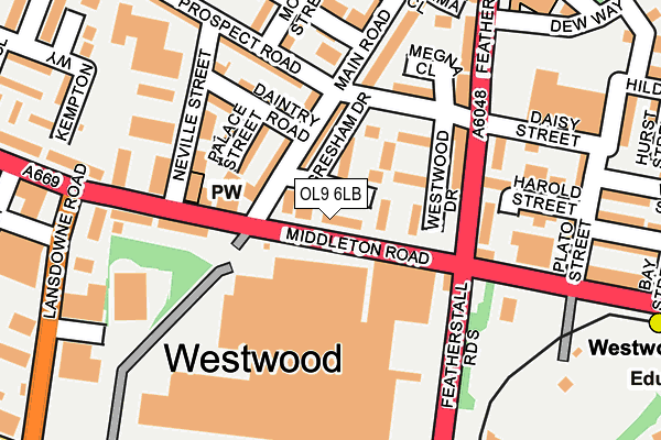 OL9 6LB map - OS OpenMap – Local (Ordnance Survey)