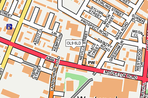 OL9 6LD map - OS OpenMap – Local (Ordnance Survey)