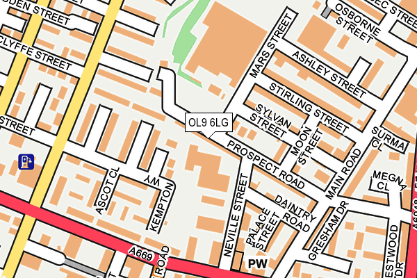 OL9 6LG map - OS OpenMap – Local (Ordnance Survey)