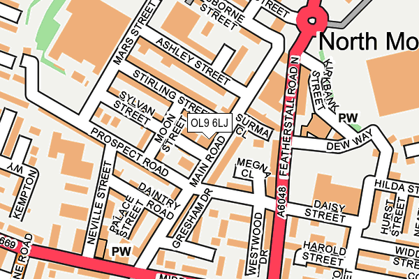 OL9 6LJ map - OS OpenMap – Local (Ordnance Survey)