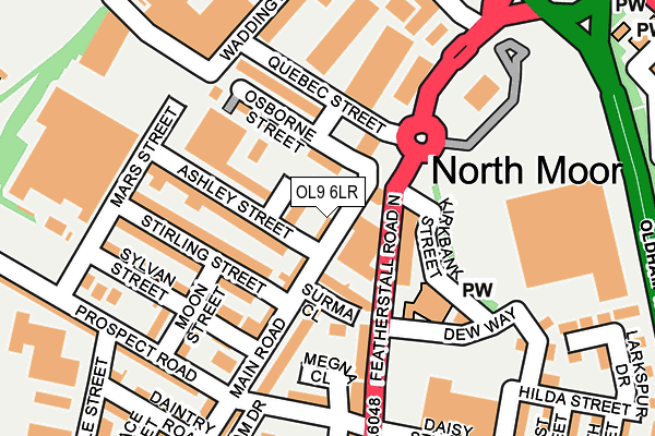 OL9 6LR map - OS OpenMap – Local (Ordnance Survey)