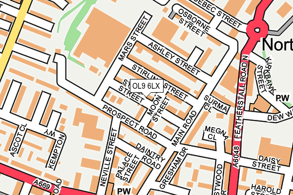 OL9 6LX map - OS OpenMap – Local (Ordnance Survey)