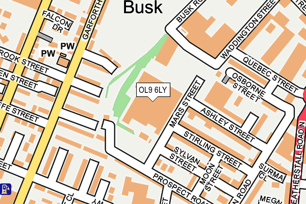OL9 6LY map - OS OpenMap – Local (Ordnance Survey)