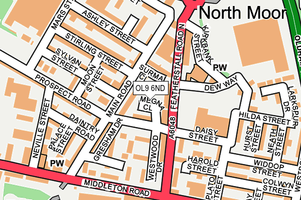 OL9 6ND map - OS OpenMap – Local (Ordnance Survey)