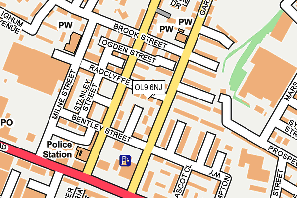 OL9 6NJ map - OS OpenMap – Local (Ordnance Survey)