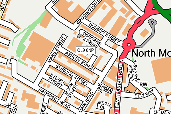 OL9 6NP map - OS OpenMap – Local (Ordnance Survey)