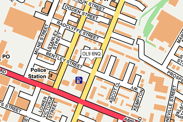 OL9 6NQ map - OS OpenMap – Local (Ordnance Survey)