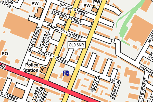 OL9 6NR map - OS OpenMap – Local (Ordnance Survey)