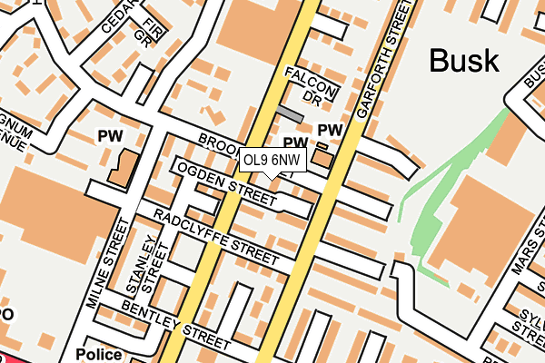 OL9 6NW map - OS OpenMap – Local (Ordnance Survey)