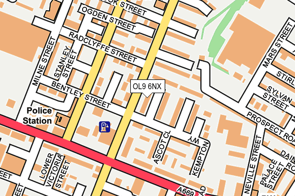 OL9 6NX map - OS OpenMap – Local (Ordnance Survey)