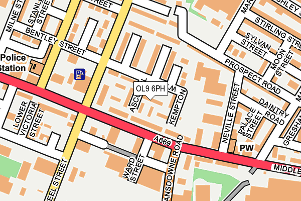 OL9 6PH map - OS OpenMap – Local (Ordnance Survey)