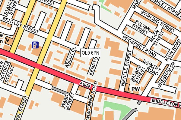 OL9 6PN map - OS OpenMap – Local (Ordnance Survey)