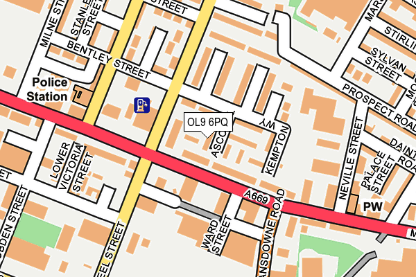 OL9 6PQ map - OS OpenMap – Local (Ordnance Survey)