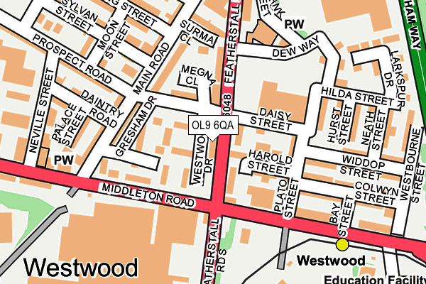 OL9 6QA map - OS OpenMap – Local (Ordnance Survey)