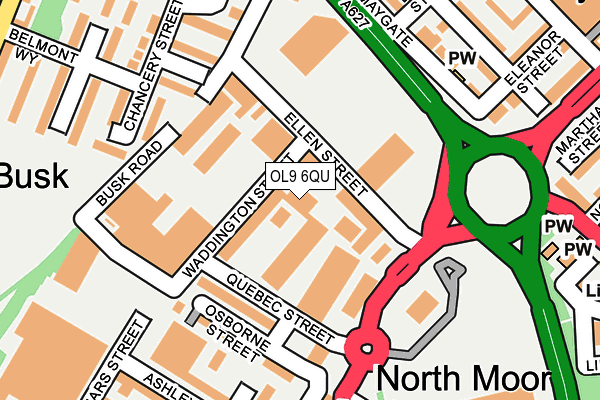 OL9 6QU map - OS OpenMap – Local (Ordnance Survey)