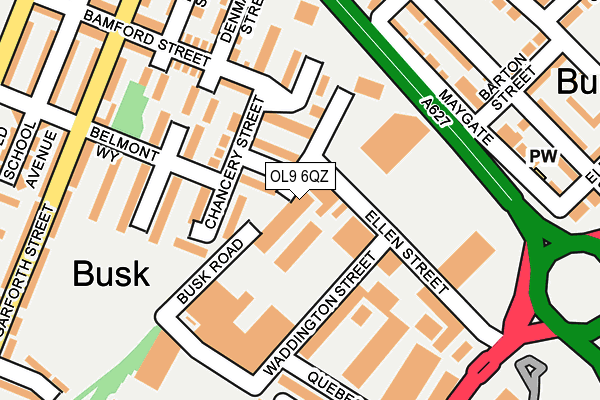 OL9 6QZ map - OS OpenMap – Local (Ordnance Survey)