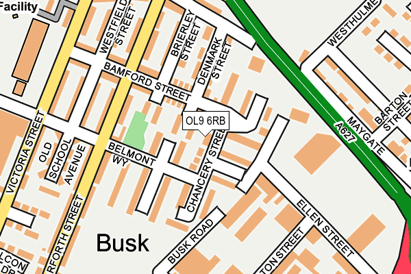 OL9 6RB map - OS OpenMap – Local (Ordnance Survey)