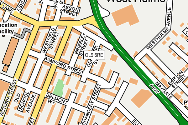 OL9 6RE map - OS OpenMap – Local (Ordnance Survey)