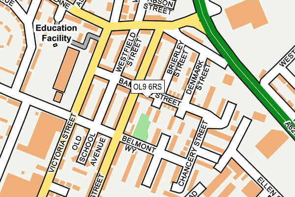 OL9 6RS map - OS OpenMap – Local (Ordnance Survey)