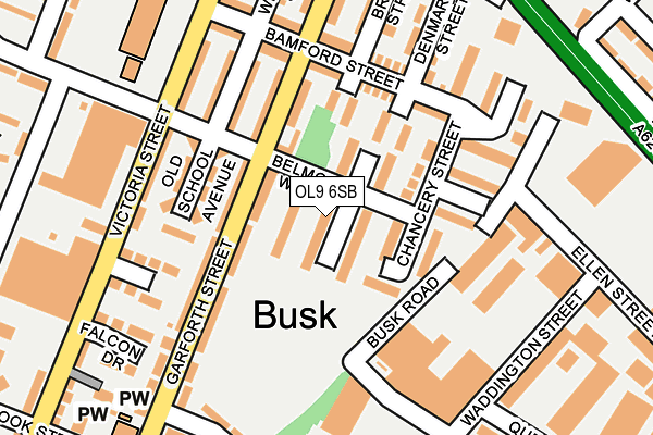 OL9 6SB map - OS OpenMap – Local (Ordnance Survey)