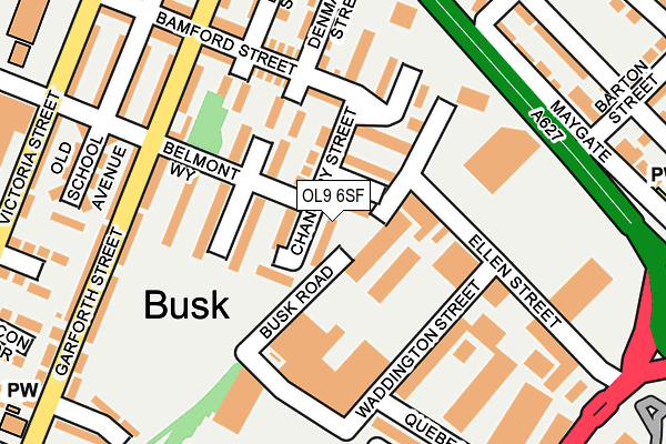 OL9 6SF map - OS OpenMap – Local (Ordnance Survey)