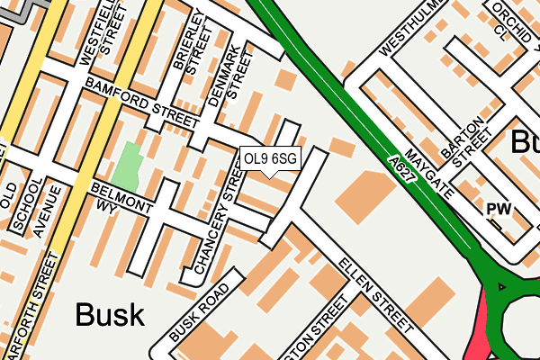 OL9 6SG map - OS OpenMap – Local (Ordnance Survey)