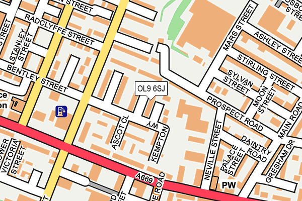 OL9 6SJ map - OS OpenMap – Local (Ordnance Survey)