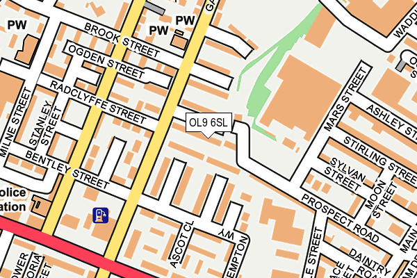 OL9 6SL map - OS OpenMap – Local (Ordnance Survey)