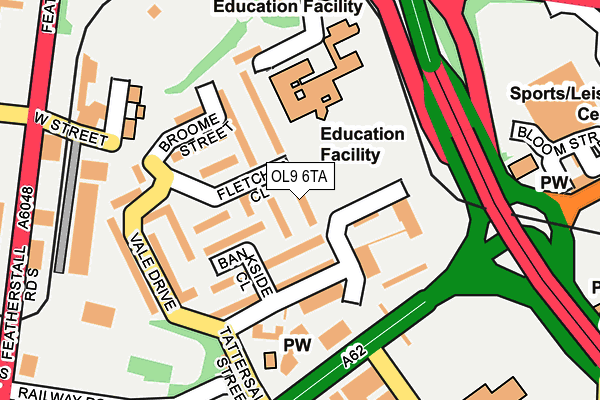 OL9 6TA map - OS OpenMap – Local (Ordnance Survey)